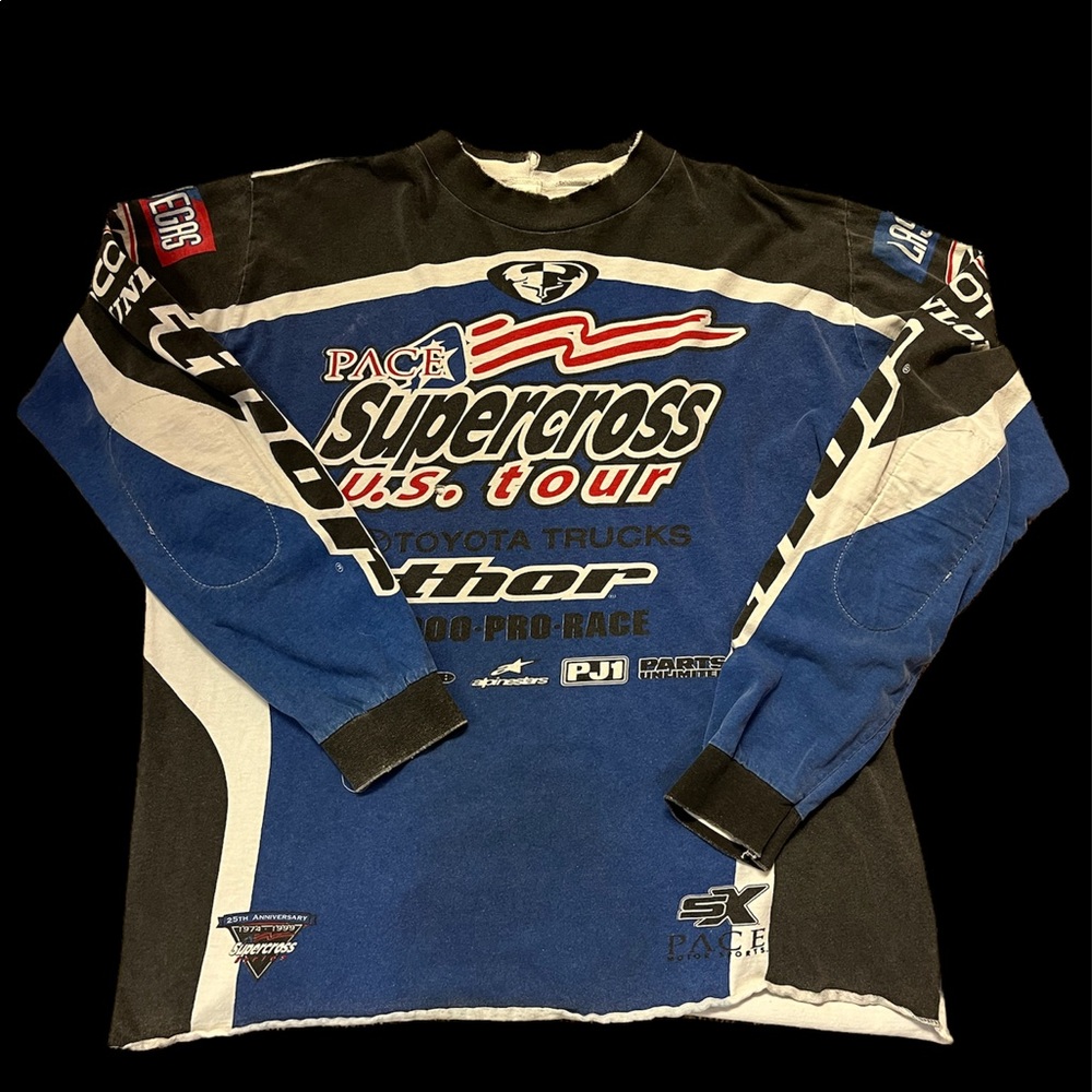 Vintage Super Cross racing all over print shirt - XL